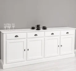 Casa Padrino Sideboard im Landhausstil mit 4 Türen und 4 Schubladen, 224 x 45 x 90 cm