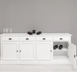 Casa Padrino Sideboard im Landhausstil mit 4 Türen und 4 Schubladen, 224 x 45 x 90 cm