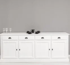 Casa Padrino Sideboard im Landhausstil mit 4 Türen und 4 Schubladen, 224 x 45 x 90 cm