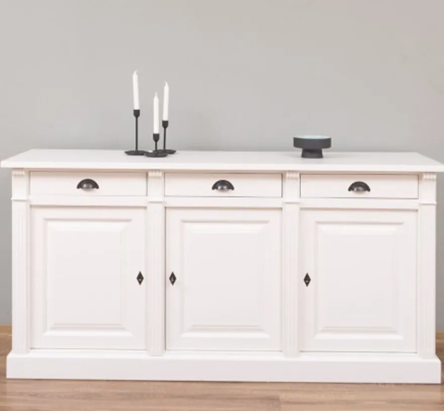 Casa Padrino Sideboard im Landhausstil mit 3 Türen und 3 Schubladen, 179 x 51 x 90 cm