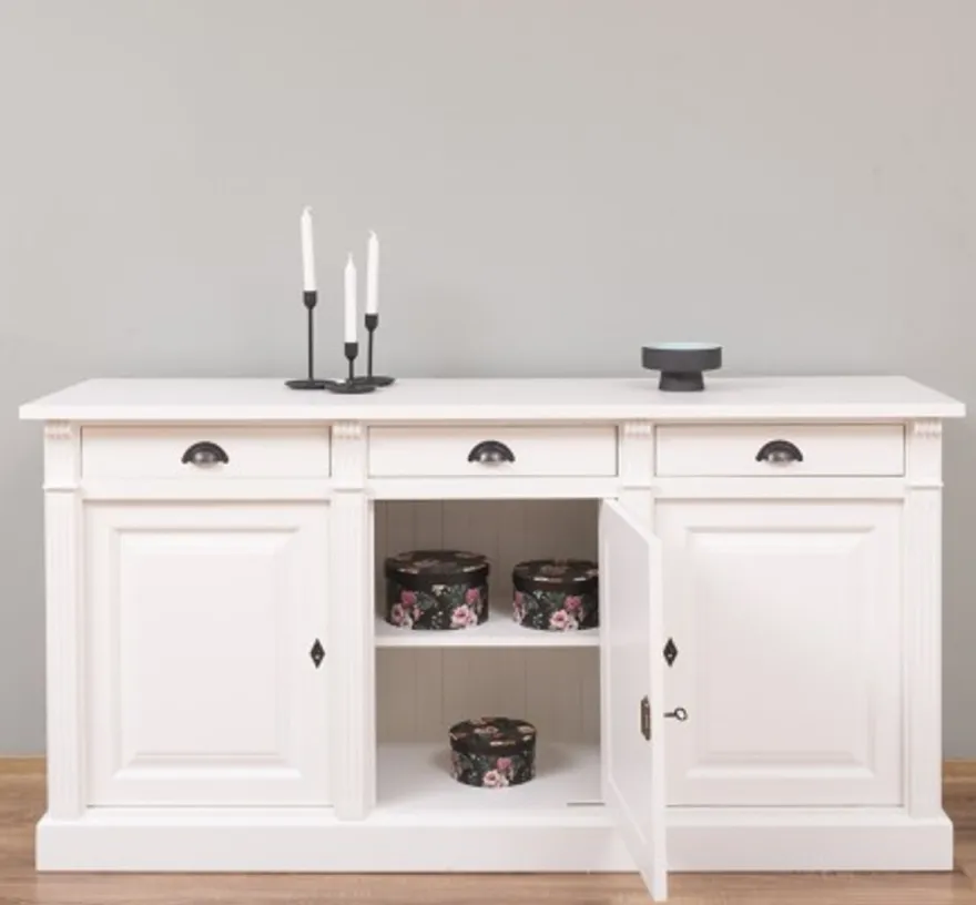 Casa Padrino Sideboard im Landhausstil mit 3 Türen und 3 Schubladen, 179 x 51 x 90 cm