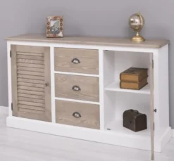Casa Padrino Sideboard im Landhausstil mit 2 Türen und 3 Schubladen, 158 x 37 x 90 cm