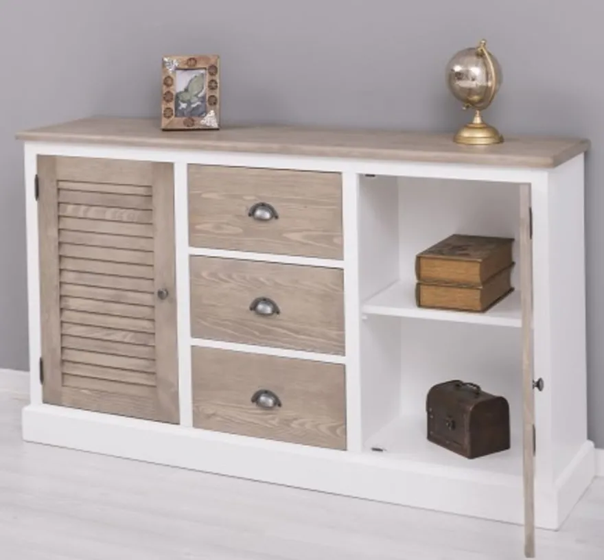 Casa Padrino Sideboard im Landhausstil mit 2 Türen und 3 Schubladen, 158 x 37 x 90 cm