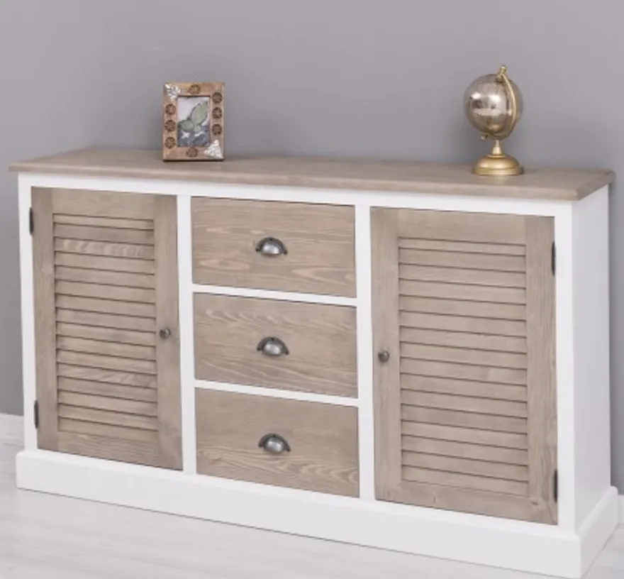 Casa Padrino Sideboard im Landhausstil mit 2 Türen und 3 Schubladen, 158 x 37 x 90 cm