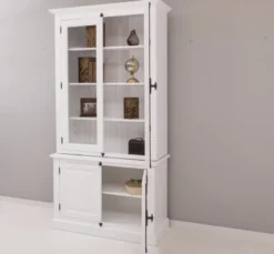 Casa Padrino Sideboard im Landhausstil mit 2 Glastüren, 120 x 50 x 228 cm
