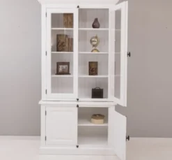 Casa Padrino Sideboard im Landhausstil mit 2 Glastüren, 120 x 50 x 228 cm