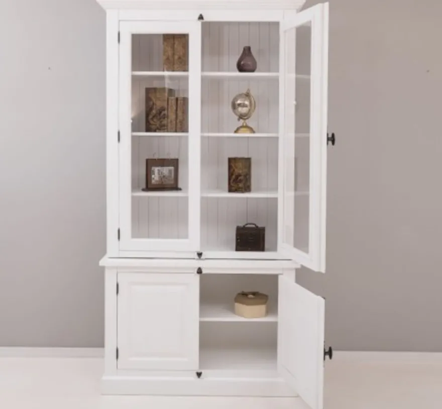 Casa Padrino Sideboard im Landhausstil mit 2 Glastüren, 120 x 50 x 228 cm