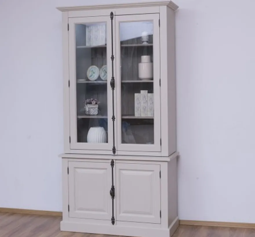 Casa Padrino Sideboard im Landhausstil mit 2 Glastüren, 120 x 50 x 228 cm