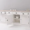 Casa Padrino Sideboard im Landhausstil mit 4 Türen, 4 Schubladen und Eichenholzplatte, 224 x 45 x 90 cm