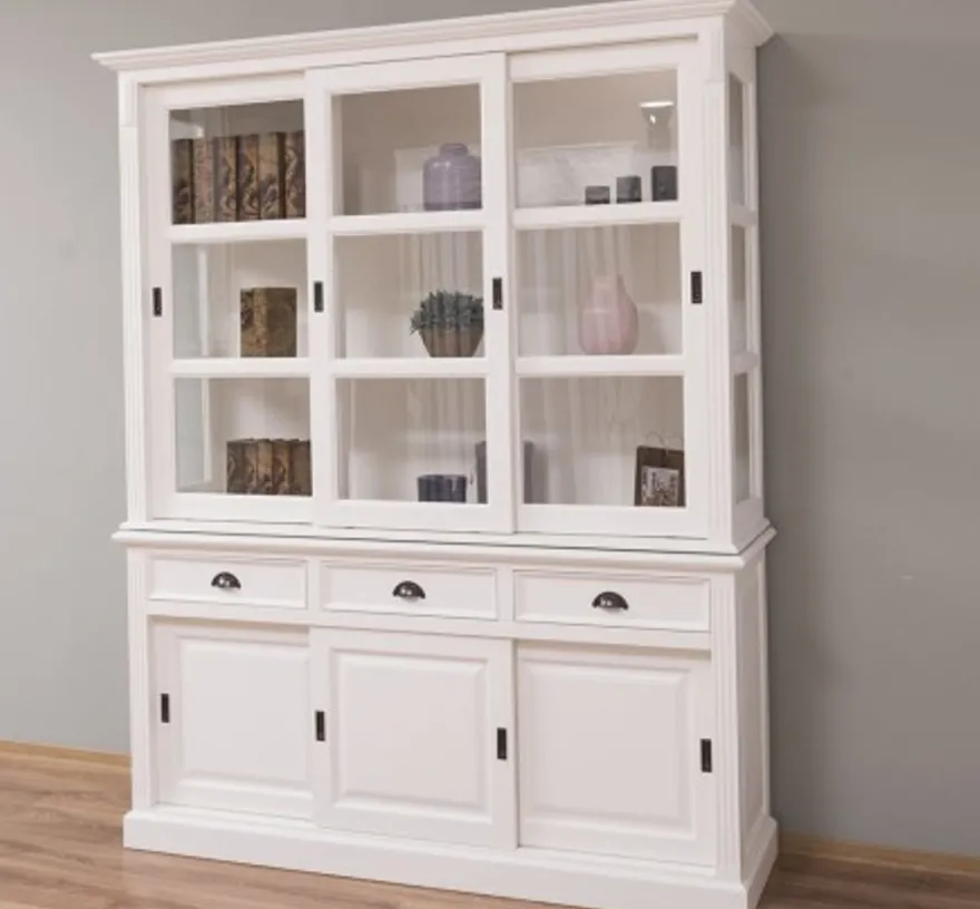 Casa Padrino Sideboard im Landhausstil mit 6 Schiebetüren und 3 Schubladen, 180 x 51 x 220 cm