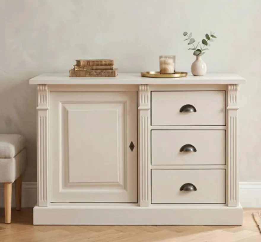Casa Padrino Sideboard im Landhausstil mit 1 Tür und 3 Schubladen, 116 x 51 x 78 cm