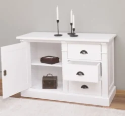 Casa Padrino Sideboard im Landhausstil mit 1 Tür und 3 Schubladen, 116 x 51 x 78 cm