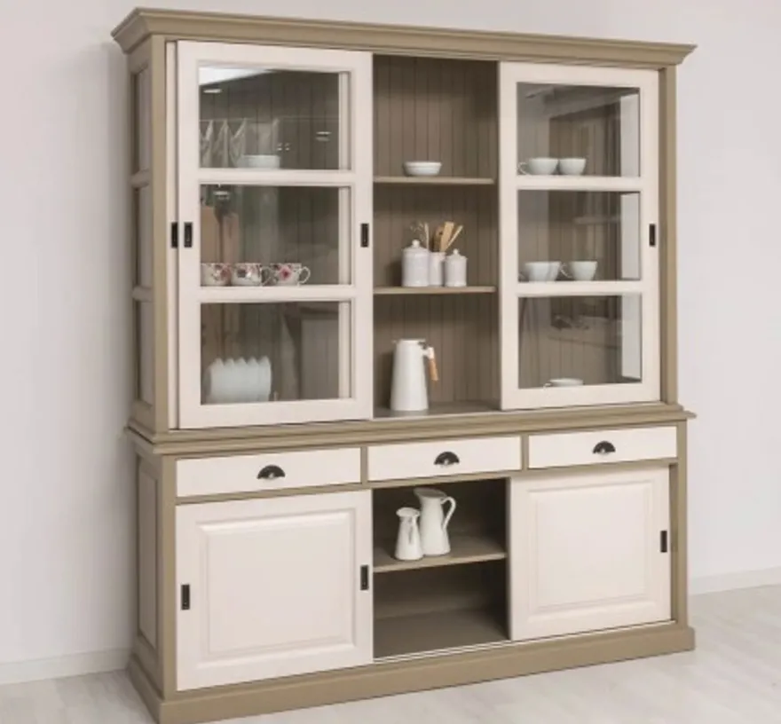 Casa Padrino Sideboard im Landhausstil mit 3 Schiebetüren, 206 x 53 x 219 cm