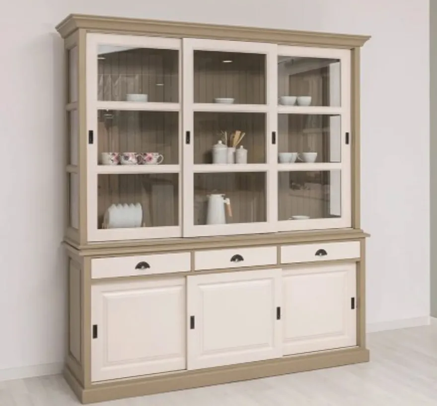 Casa Padrino Sideboard im Landhausstil mit 3 Schiebetüren, 206 x 53 x 219 cm