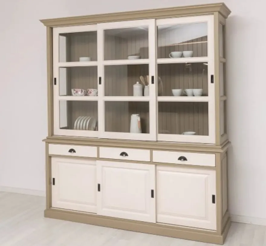 Casa Padrino Sideboard im Landhausstil mit 3 Schiebetüren, 206 x 53 x 219 cm