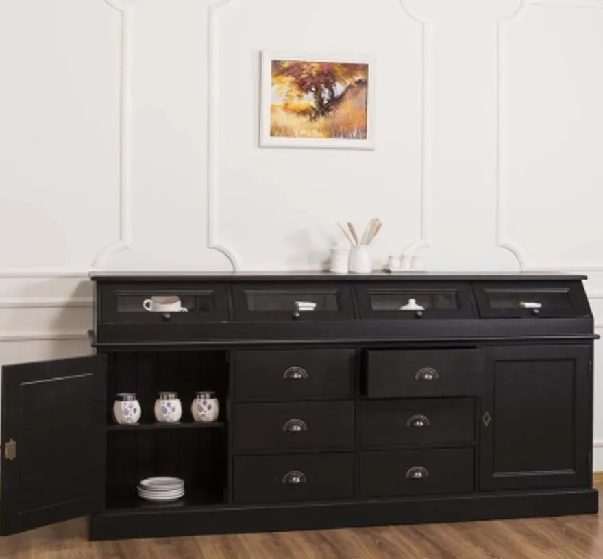 Casa Padrino Sideboard im Landhausstil mit 2 Türen und 6 Schubladen, 208 x 50 x 100 cm