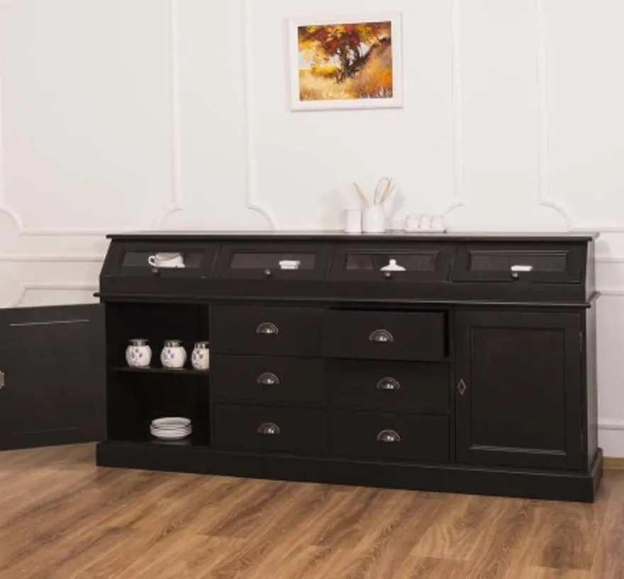 Casa Padrino Sideboard im Landhausstil mit 2 Türen und 6 Schubladen, 208 x 50 x 100 cm