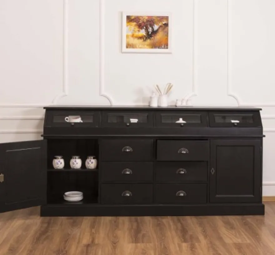 Casa Padrino Sideboard im Landhausstil mit 2 Türen und 6 Schubladen, 208 x 50 x 100 cm