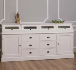 Casa Padrino Sideboard im Landhausstil mit 2 Türen und 6 Schubladen, 208 x 50 x 100 cm