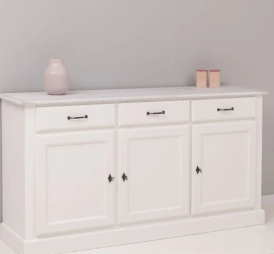 Casa Padrino Sideboard im Landhausstil mit 3 Türen, 3 Schubladen und Eichenholzplatte, 172 x 45 x 90 cm
