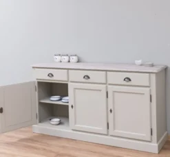 Casa Padrino Sideboard im Landhausstil mit 3 Türen, 3 Schubladen und Eichenholzplatte, 172 x 45 x 90 cm