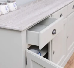 Casa Padrino Sideboard im Landhausstil mit 3 Türen, 3 Schubladen und Eichenholzplatte, 172 x 45 x 90 cm