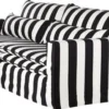Casa Padrino Sofa Schwarz / Weiß - Modernes Wohnzimmer Sofa mit Streifen - Moderne Wohnzimmer Möbel