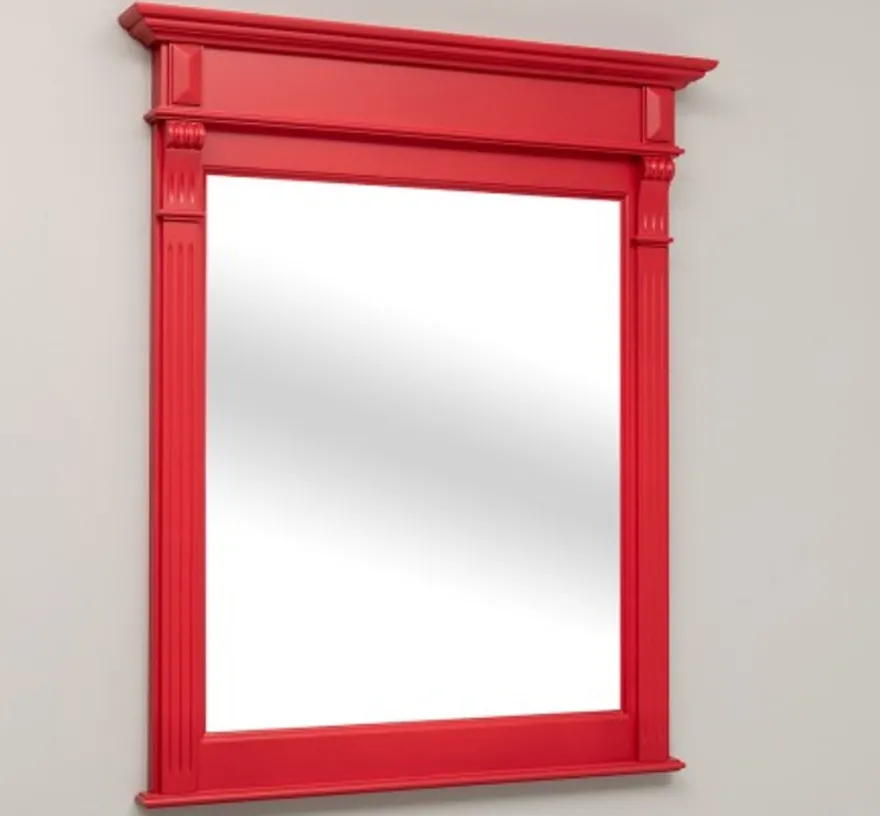 Casa Padrino Spiegel im Landhausstil Leuchtrot, 93 x 10 x 111 cm