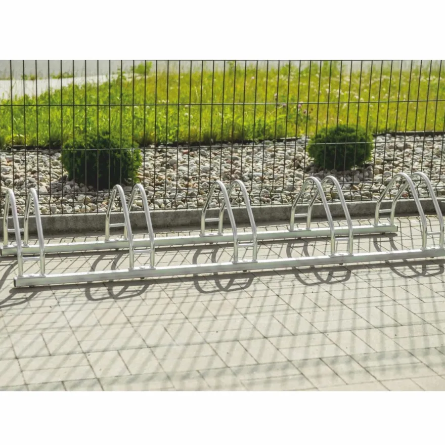 Casa Padrino Stahl Fahrradständer Silber 170 cm - Metall Fahrradständer - Stadt & Park Equipment