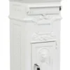 Casa Padrino Standbriefkasten Jugendstil aus Aluminium in Weiß, 100 x 39 x 39 cm