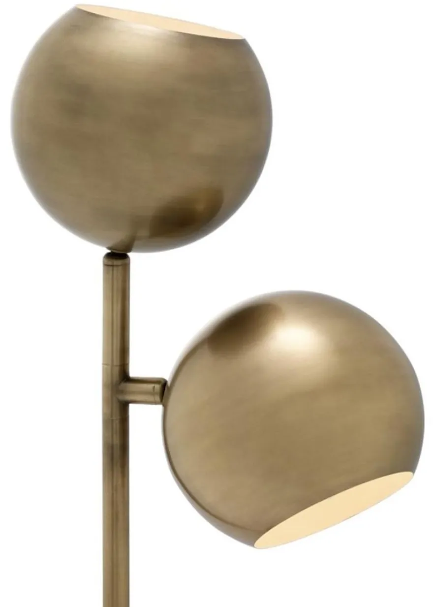 Casa Padrino Stehleuchte Antik Messing / Schwarz Ø 32 x H. 140 cm - Luxus Möbel