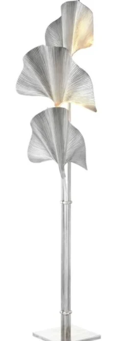 Casa Padrino Stehleuchte Silber 80 x H. 197 cm - Luxus Stehlampe