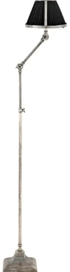 Casa Padrino Stehleuchte vintage silber mit 2 Lampenschirmen - Limited Edition