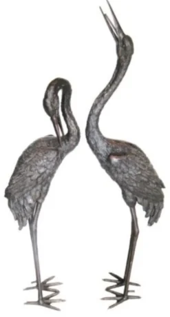Casa Padrino Störche Bronzefiguren Antik Bronze - Luxus Deko Figuren Set