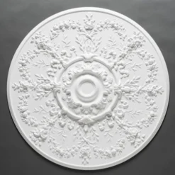 Casa Padrino Stuck Rosette 95.2 x 95.2 cm Deckenrosette im Barock und Jugendstil Design Weiß