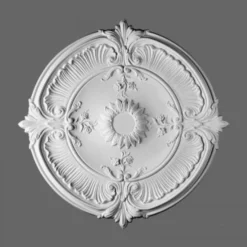 Casa Padrino Stuck Rosette 70 x 70 x H 5,9 cm Deckenrosette in Weiß im Barock- und Jugendstil