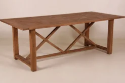 Casa Padrino Teak Esstisch Massivholz im Landhaus Stil Holzfarben 220 x 100 x 78 cm