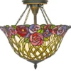 Casa Padrino Tiffany Deckenleuchte Mosaik Glas bunt, Durchmesser 40 cm - Hängeleuchte im Barockstil