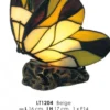 Casa Padrino Tiffany Decoleuchte Schmetterling, Beige, Durchmesser 16 cm, Höhe 17 cm, E14 Fassung
