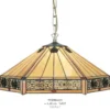 Casa Padrino Tiffany Hängeleuchte Art Deco Stil, 1-flammig, Ø 40 cm, mehrfarbiges Glas, hochwertige Deckenleuchte
