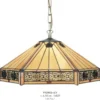 Casa Padrino Tiffany Hängeleuchte Art Deco Stil, Buntglas, Durchmesser 53 cm, 1-flammig