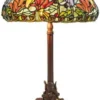 Casa Padrino Tiffany Hockerleuchte im Jugendstil Design, Buntglas, Höhe 61 cm, Durchmesser 40 cm