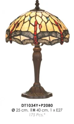 Casa Padrino Tiffany Hockerleuchte Bunt Ø 25 x H. 40 cm - Handgefertigte Tiffany Tischleuchte