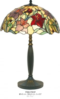 Casa Padrino Tiffany Hockerleuchte Ø 40 x H. 62 cm - Tiffany Tischleuchte