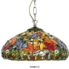 Casa Padrino Tiffany Pendelleuchte im Barockstil, Buntglas, 2-flammig, Durchmesser 40 cm