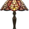 Casa Padrino Tiffany Tischleuchte / Tischlampe Mehrfarbig Ø 40 x H. 59 cm - Luxus Wohnzimmer Leuchte