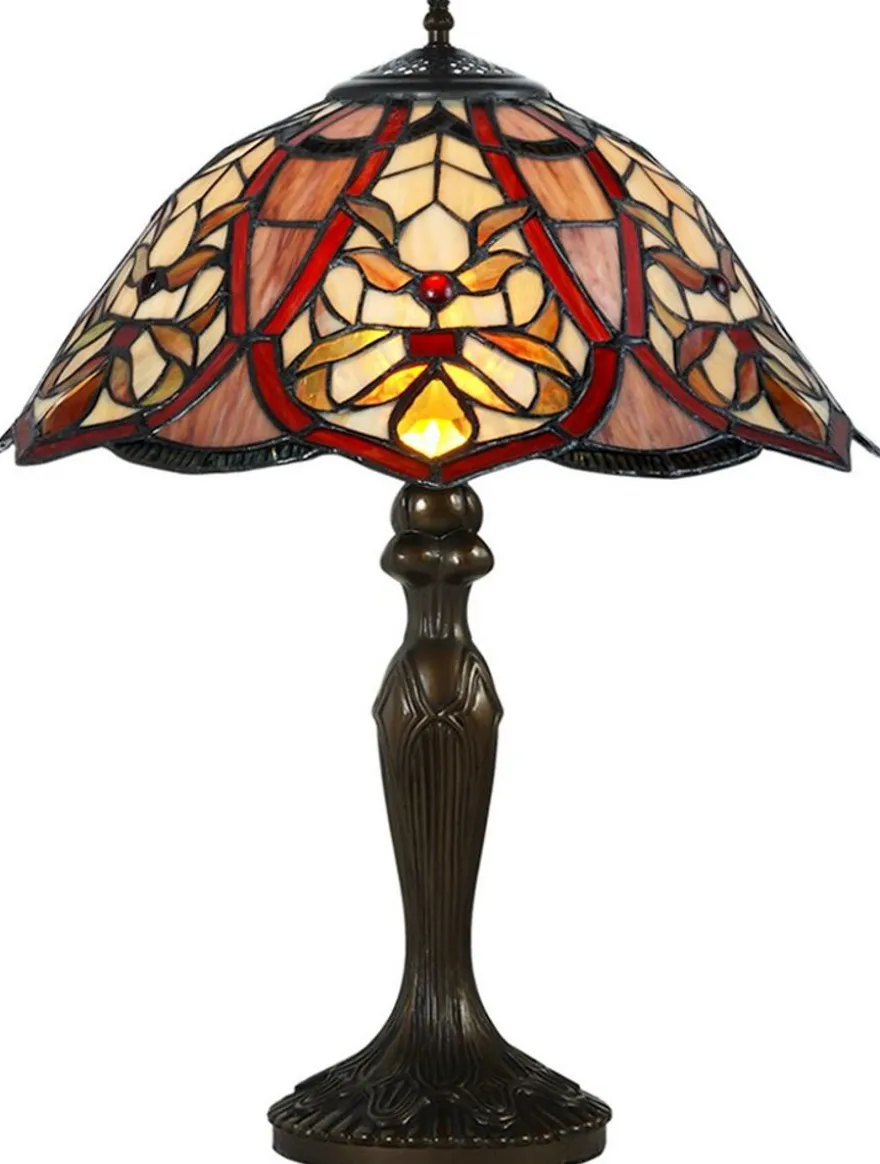 Casa Padrino Tiffany Tischleuchte / Tischlampe Mehrfarbig Ø 40 x H. 59 cm - Luxus Wohnzimmer Leuchte