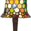Casa Padrino Tiffany Tischleuchte / Hockerleuchte Mehrfarbig Ø 16 x H. 36 cm - Handgefertigte Tiffany Dekoleuchte