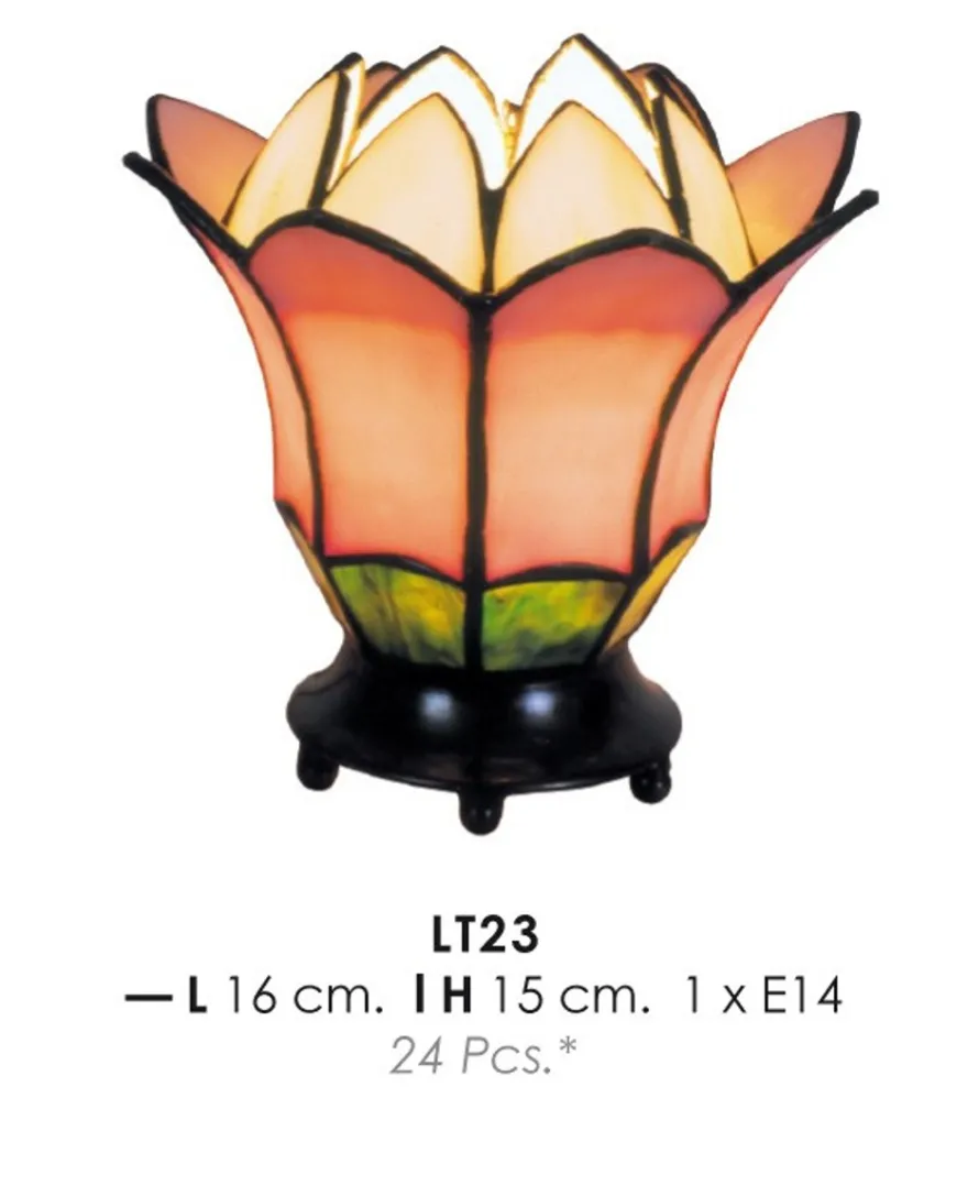 Casa Padrino Tiffany Tischleuchte im Barockstil, Buntglas, Durchmesser 16 cm, Höhe 15 cm