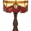 Casa Padrino Tiffany Tischleuchte Ø 15 x H. 31 cm - Handgefertigte Tischlampe - Luxus Qualität
